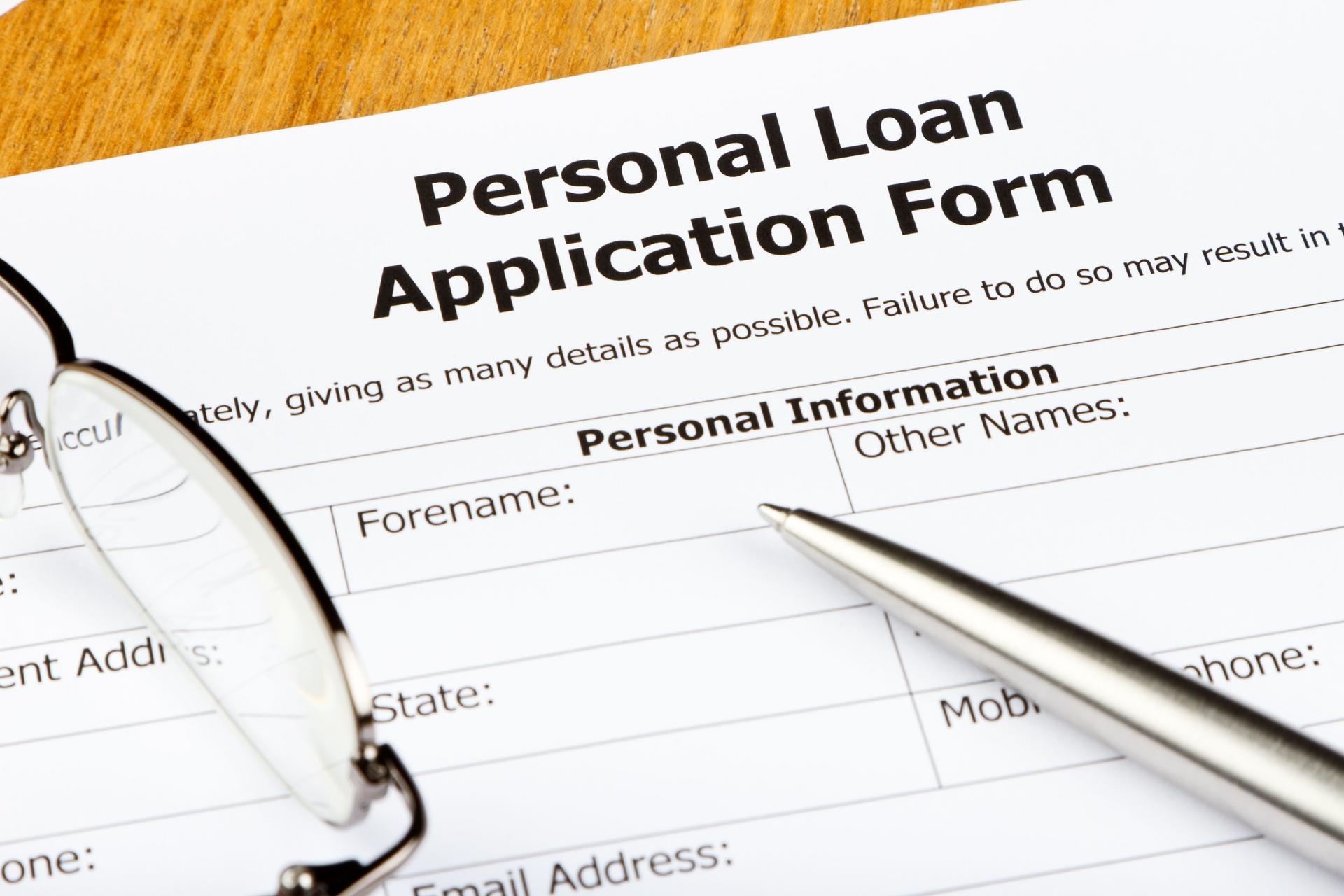 Personal Loan Application Close-up