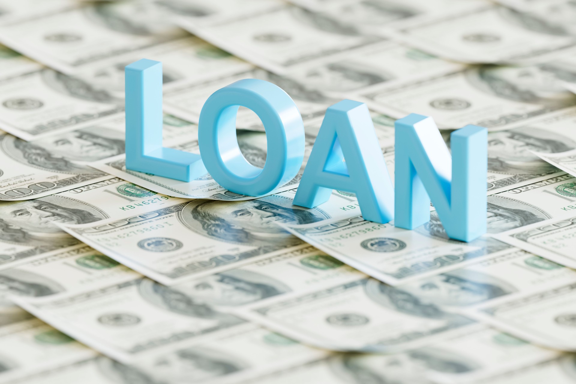 Loan with US Dollars Background